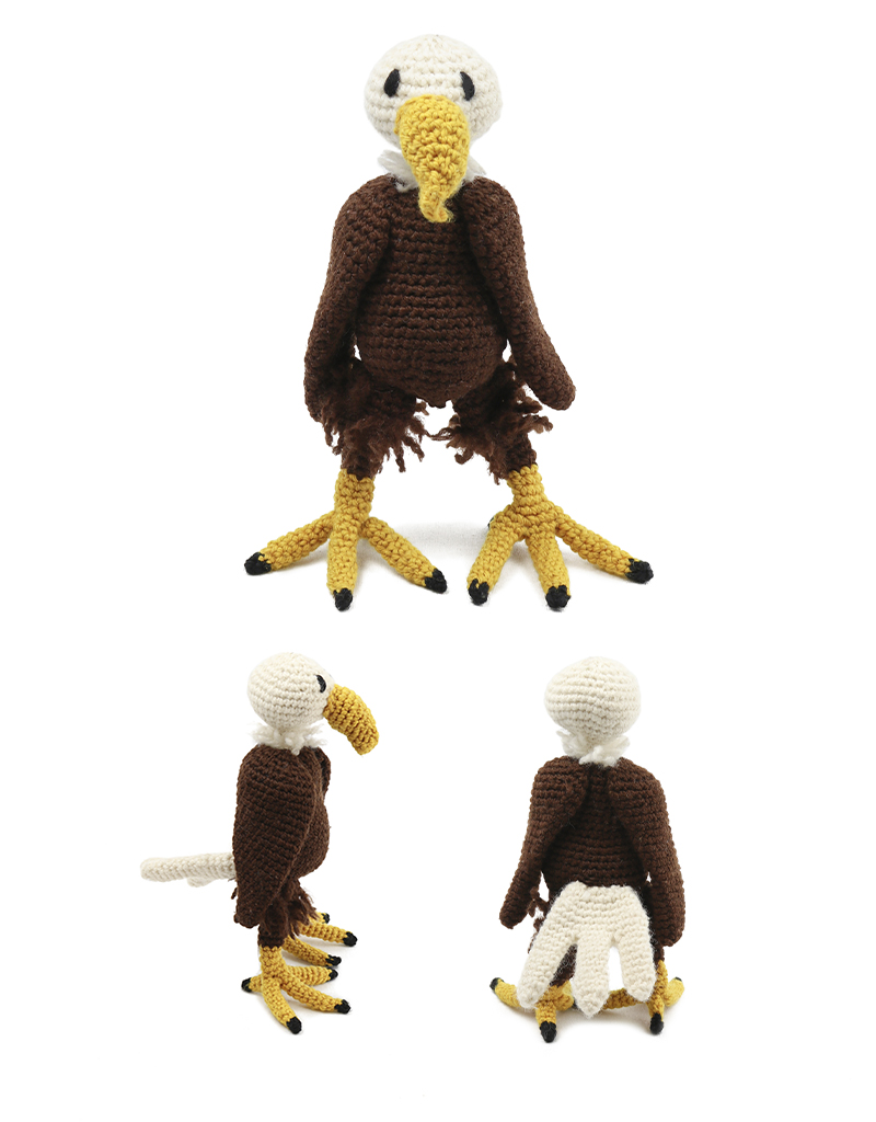toft ed's animal abraham the bald eagle amigurumi crochet